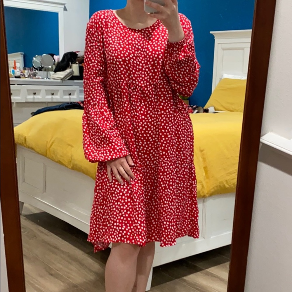 RED POLKA DOT DRESS